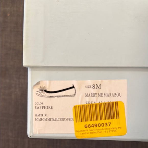 Yosi Samra Women's Ballet Flats with Ostrich Feather Pom-Pom Detail - Picture 2 of 9